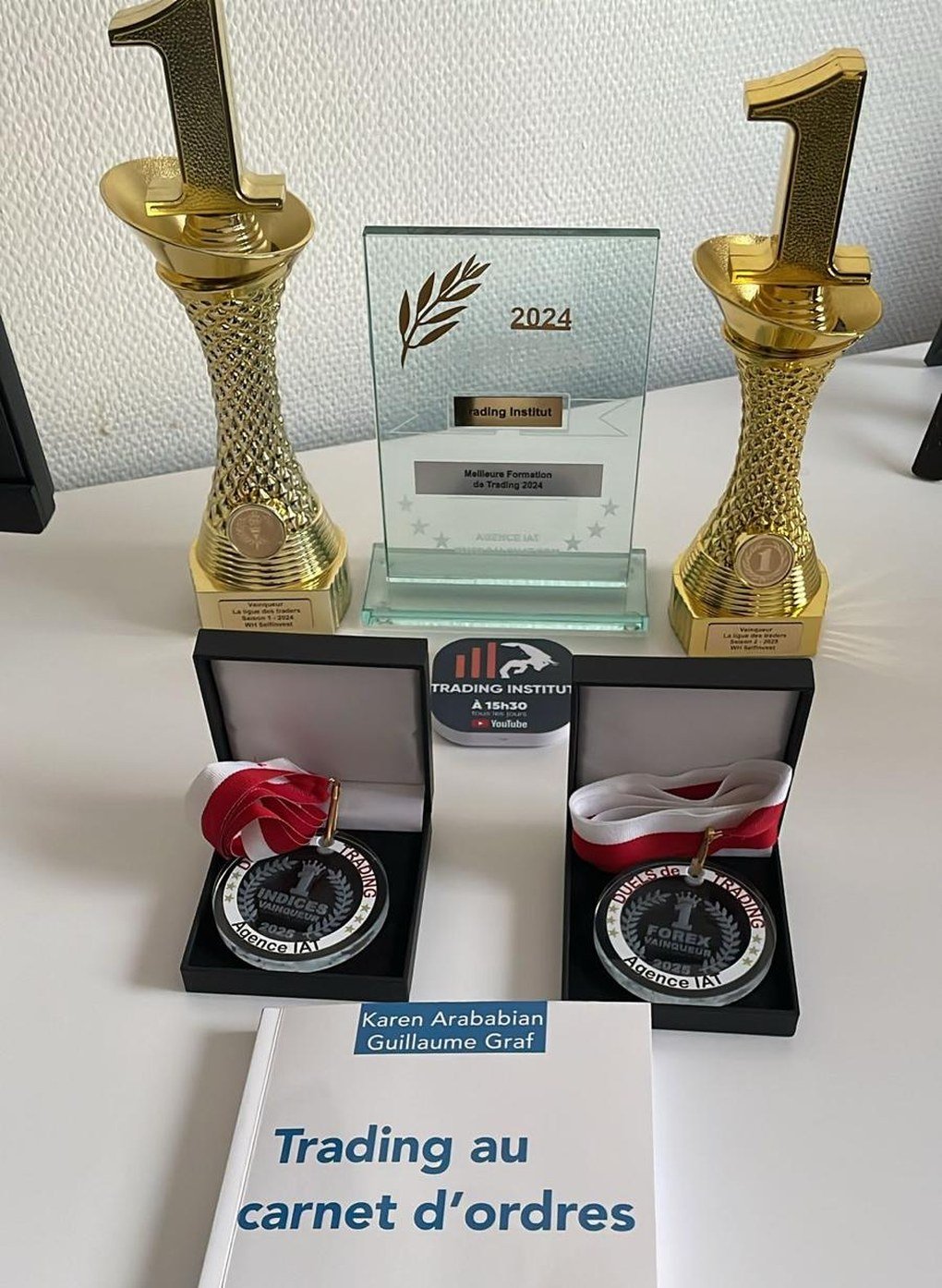 Trophées de la Ligue des traders, médailles des Duels de trading et le livre « Trading au carnet d’ordres »
